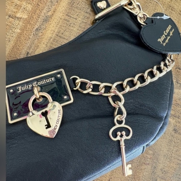 Juicy Couture Black Shoulder Bag with Gold Accents - Picture 3 of 3
